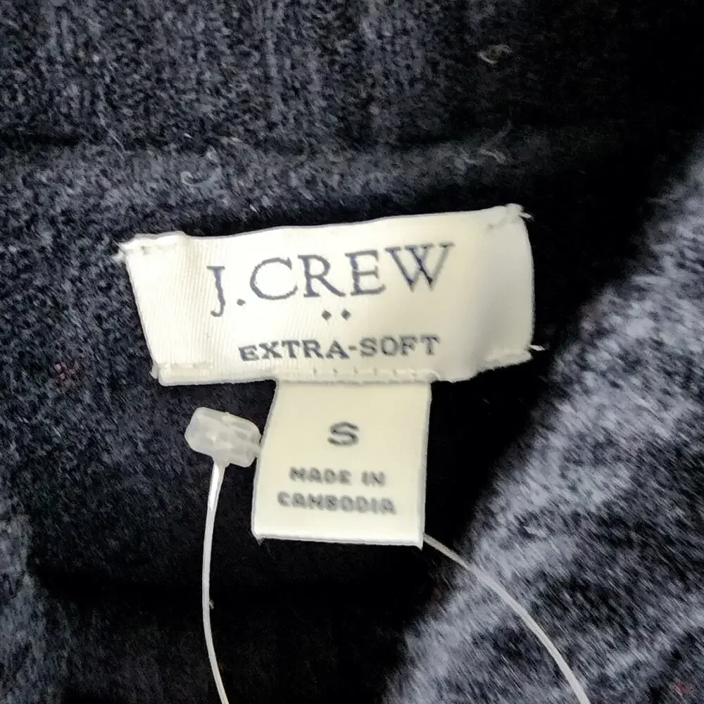 J. Crew Cable Knit Mockneck Sweater in Extra Soft Yarn | Black Size Small